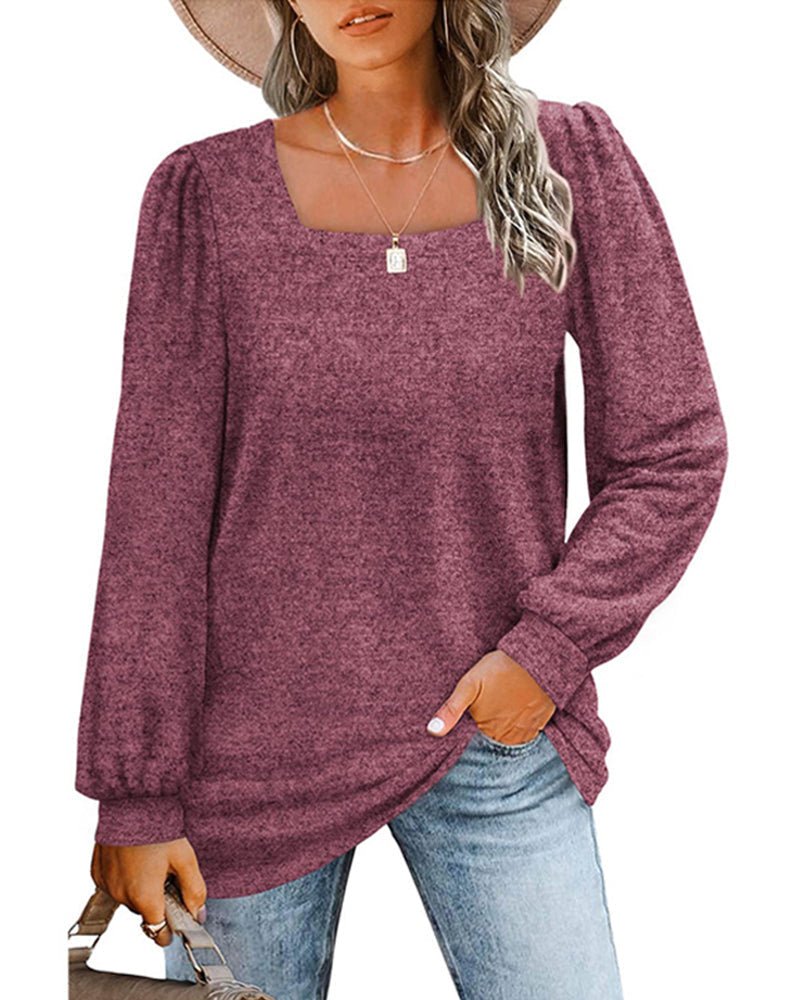 Caroline | Chic Square-Neck Blouse