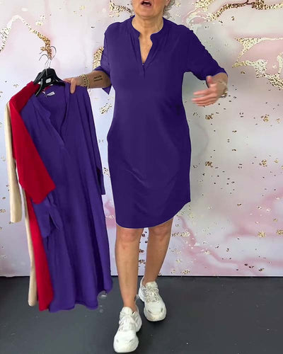 Sophia | Cozy Everyday Dress with Classic V-neck