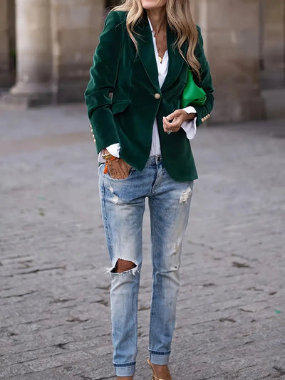 Olivia | Chic Velvet Blazer