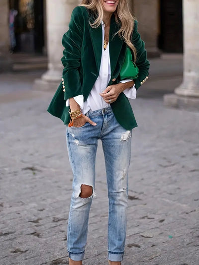 Olivia | Chic Velvet Blazer