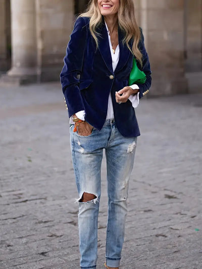 Olivia | Chic Velvet Blazer