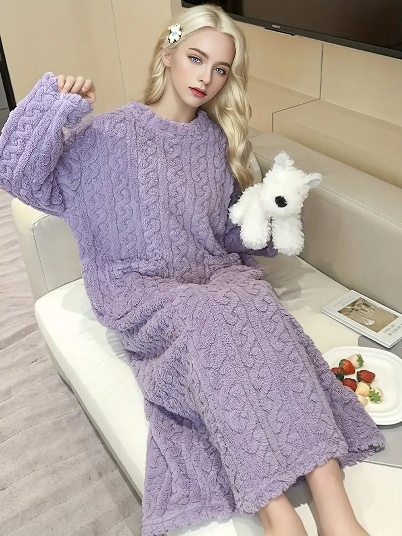 Abigail | Cozy Jacquard Fleece Winter Dress
