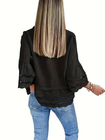Emily Ruffle Hem Button-Up Blouse | Breezy Summer Style