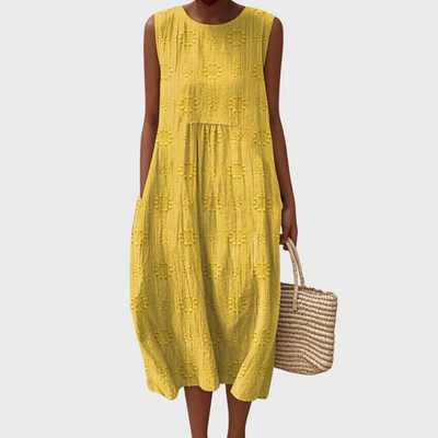 Hanne | Elegant Sleeveless Cotton Dress with Pockets