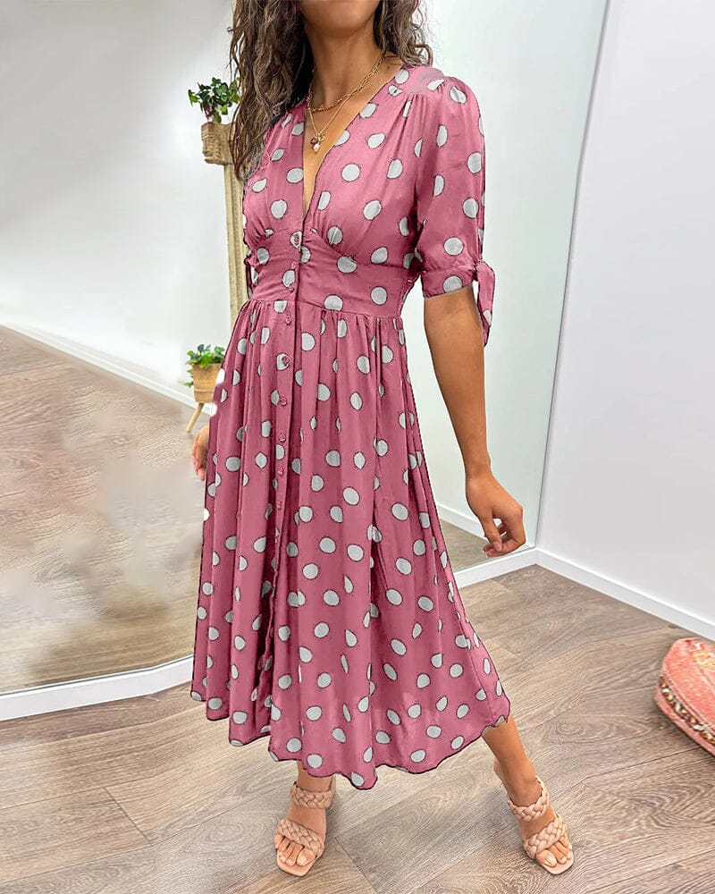 Aubrey | V-Neck Polka Dot Dress