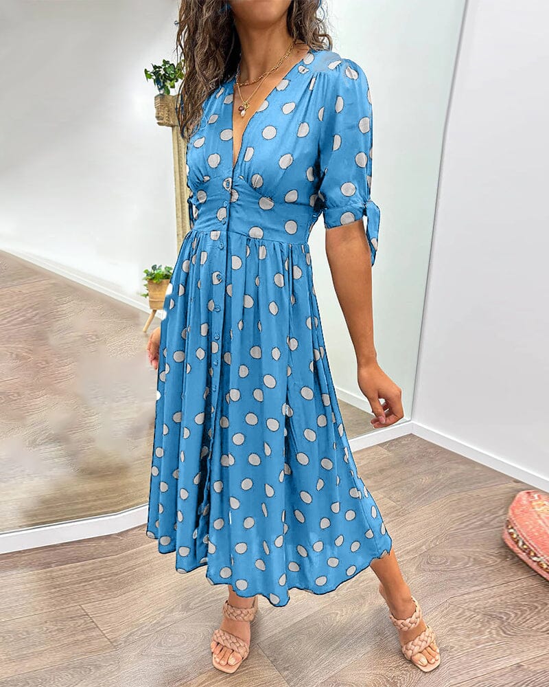 Aubrey | V-Neck Polka Dot Dress