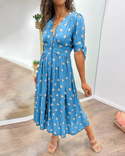 Aubrey | V-Neck Polka Dot Dress