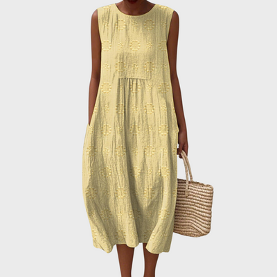 Hanne | Elegant Sleeveless Cotton Dress with Pockets