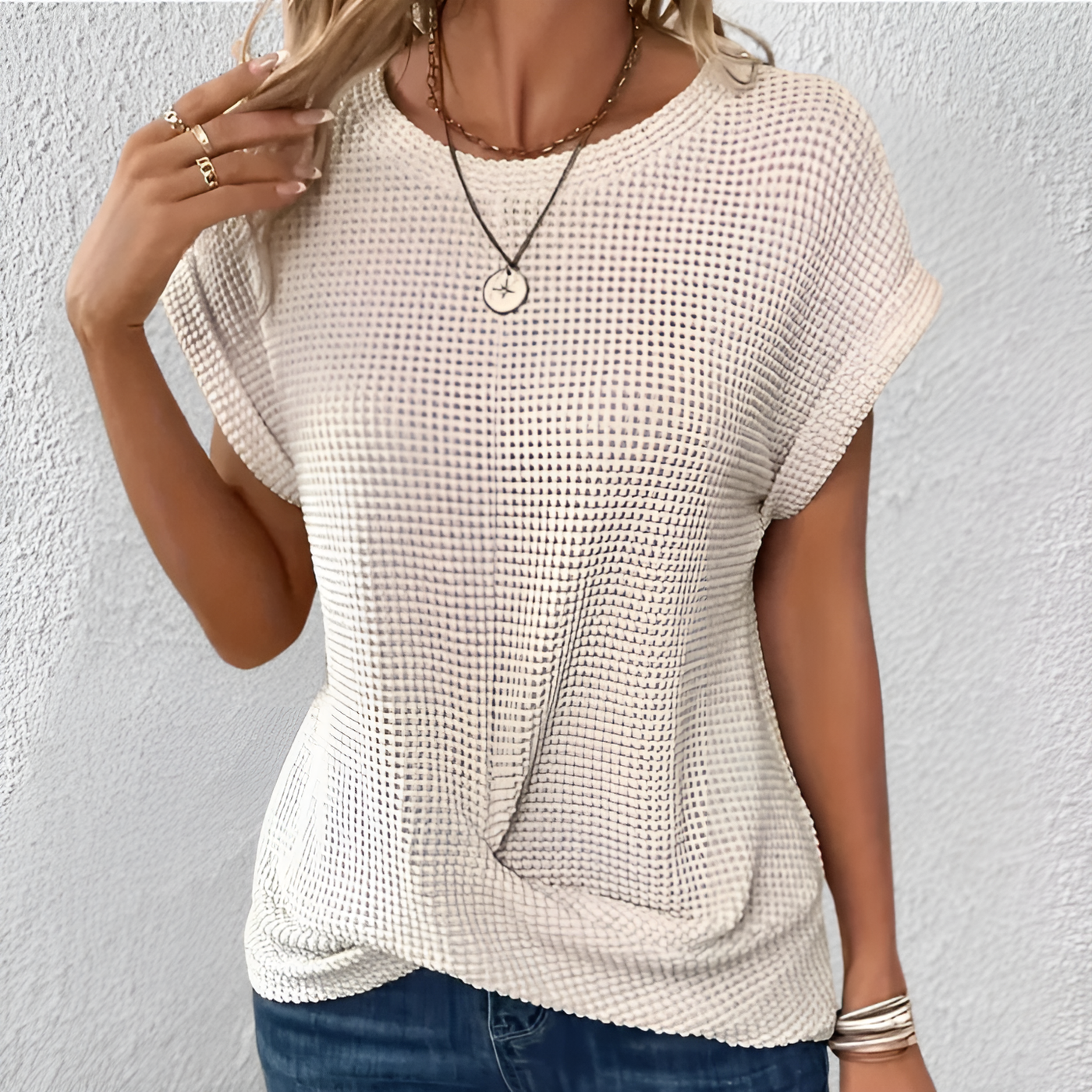 Luna | Flattering Tummy-Control Waffle-Knit Top