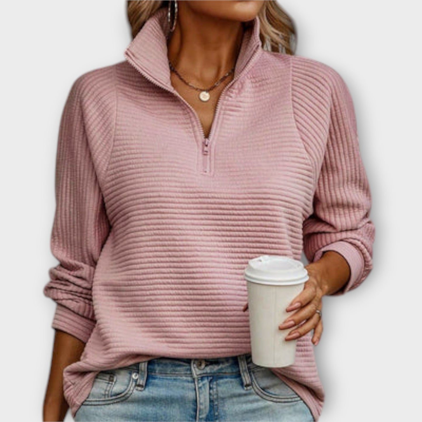 Brooklyn | Sweater with Polo Zip