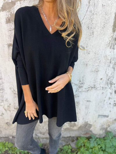 Emily | Cozy V-Neck Long Sleeve Knit Sweater