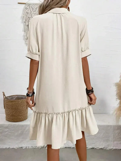 Marlowe | Ruffle-Hem Button-Front Dress