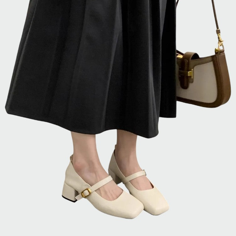 Sarah – Square Tip High Heeled Mary Jane Shoes