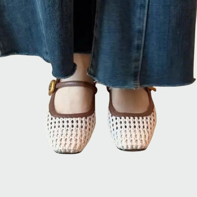 Leona - Woven Buckle Mary Jane Shoes