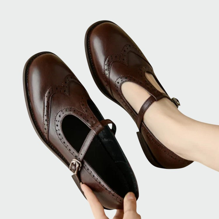 Enora – Elegant Leather Mary Jane Shoes