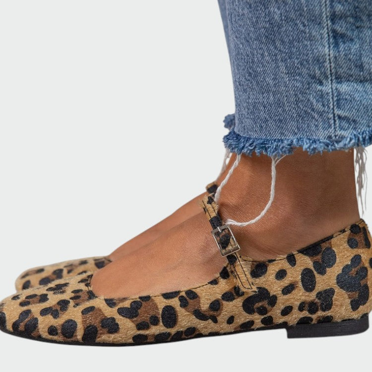 Ella - Leopard Print Mary Jane Shoes