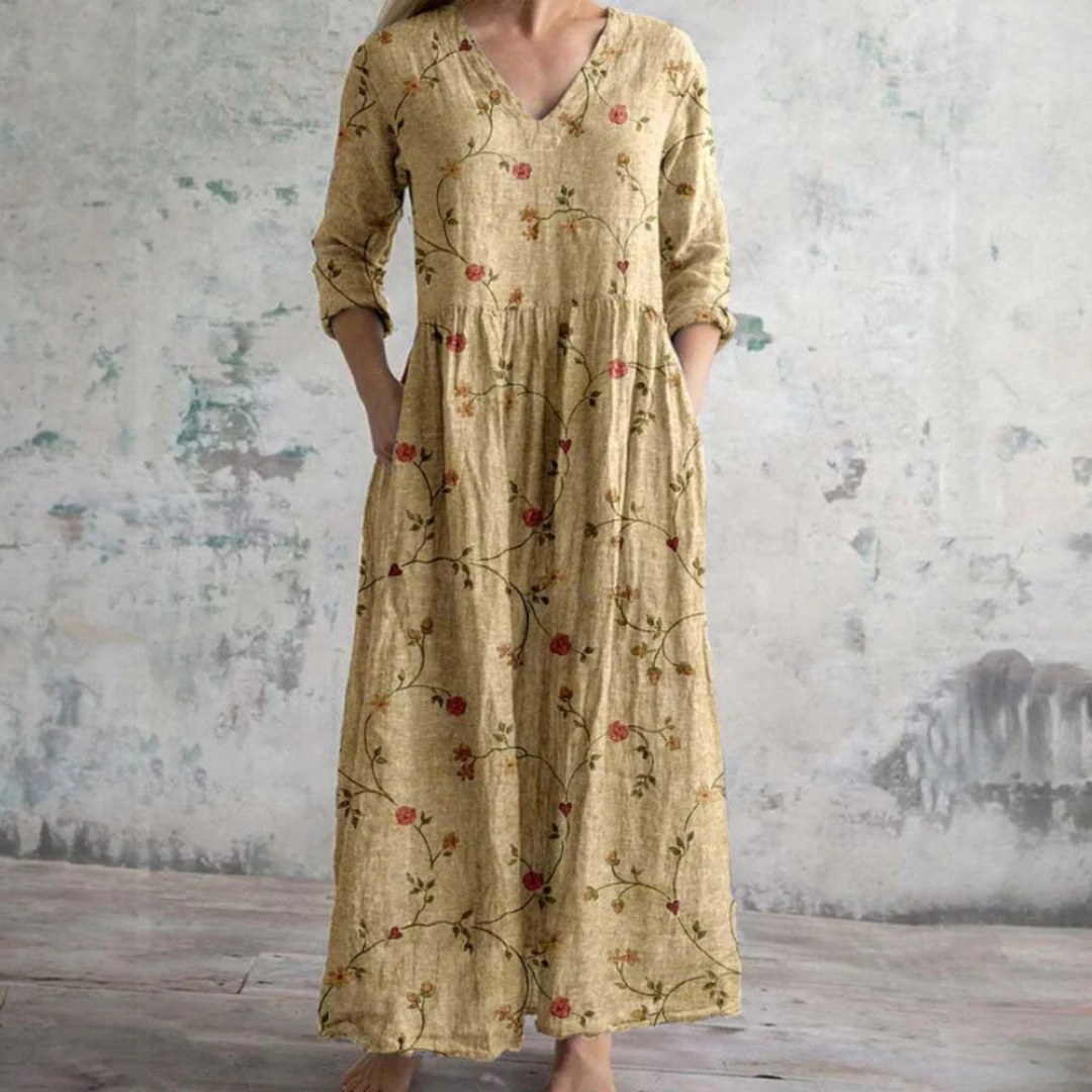 Clara | Vintage Floral Maxi Dress
