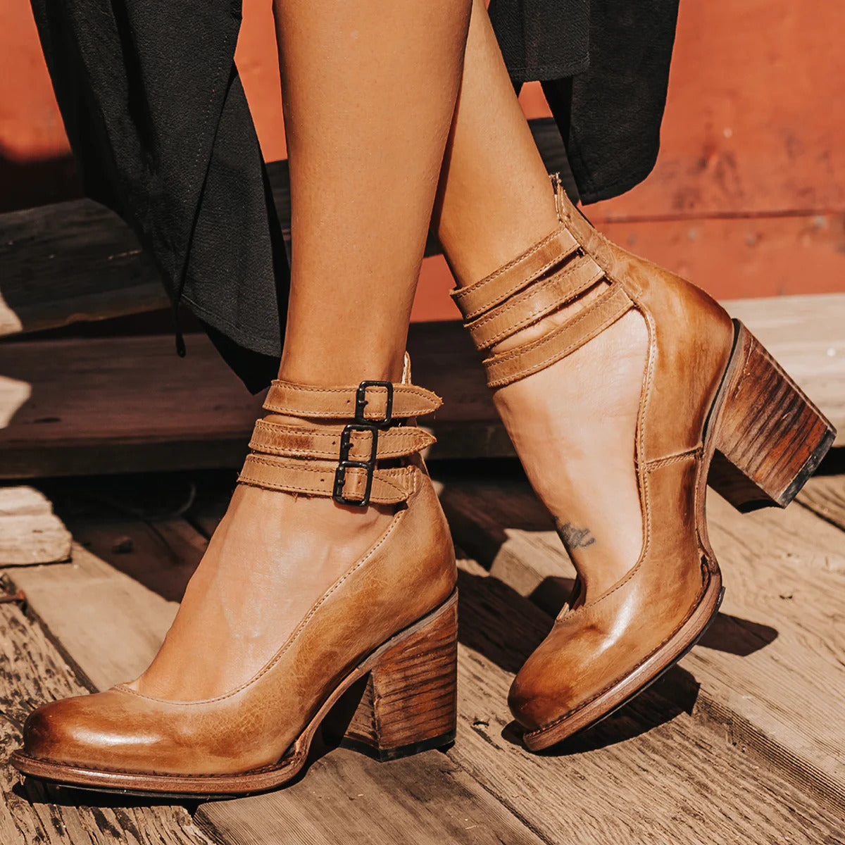 Ginevra | Heels with Straps and Wide Heel