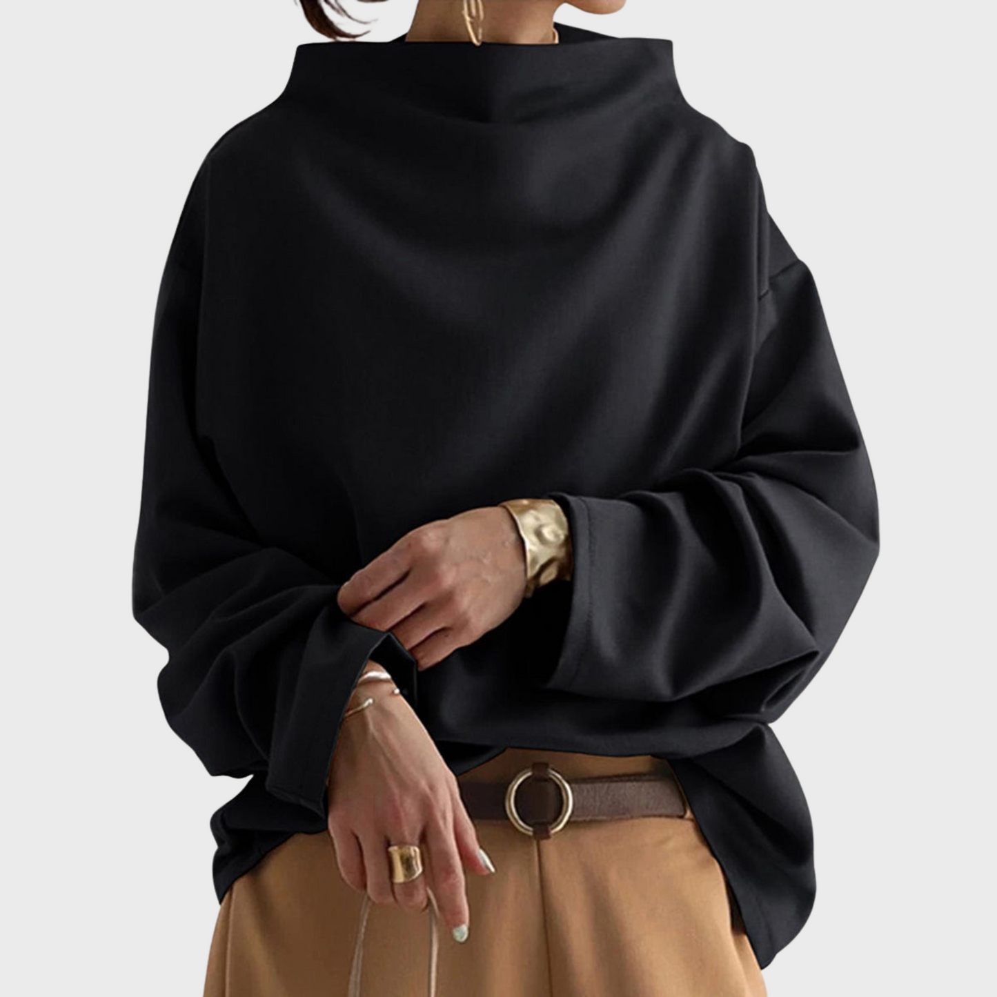 Elly | Casual Top with High Neck