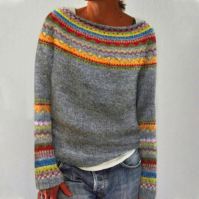 Lexi | Retro Nordic Pattern Fall Sweater