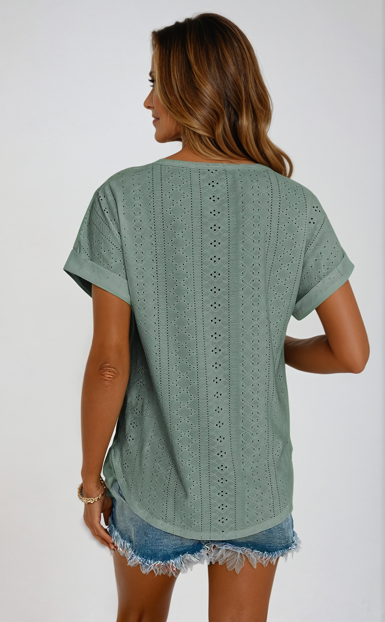 Sarah | Chic Eyelet Blouse