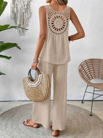 Avery | Chic Sleeveless Tank & Pants Ensemble