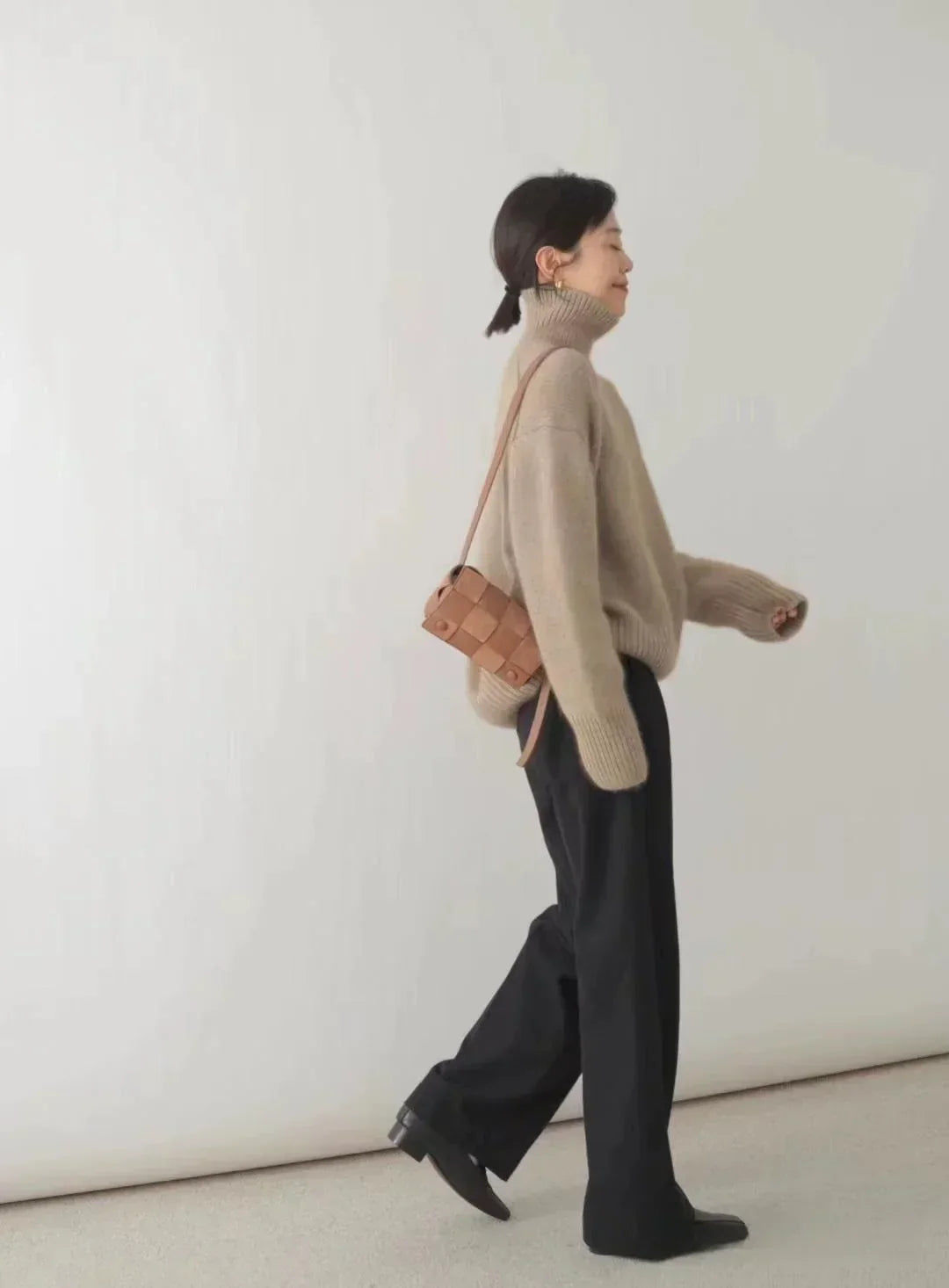 Kayla | High Collar Loose Knitted Sweater