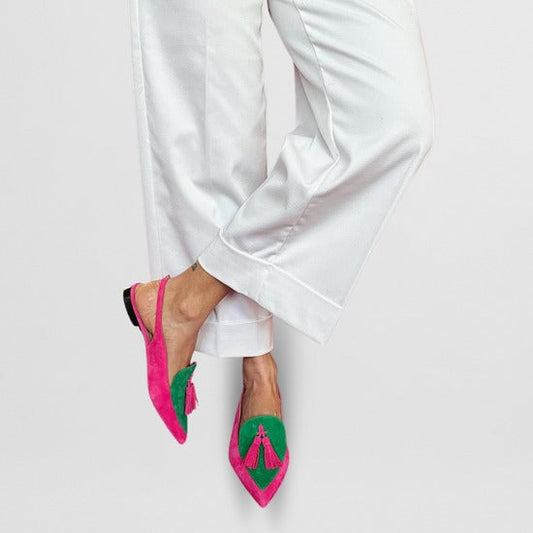 Sophia | Fringe Ballerinas with Decorative Strap