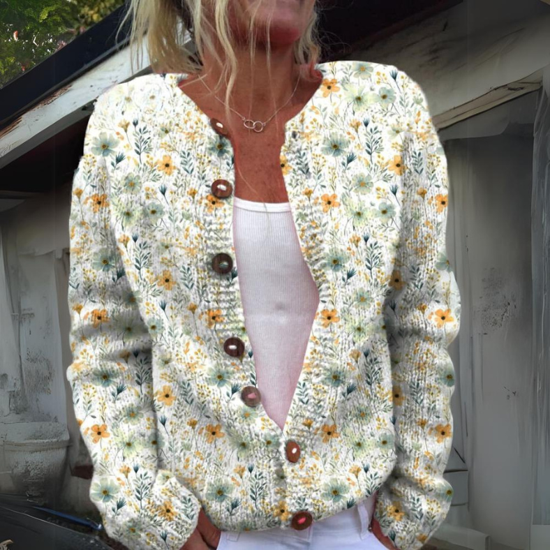 Leilani | Warmer and prettier cardigan with floral print