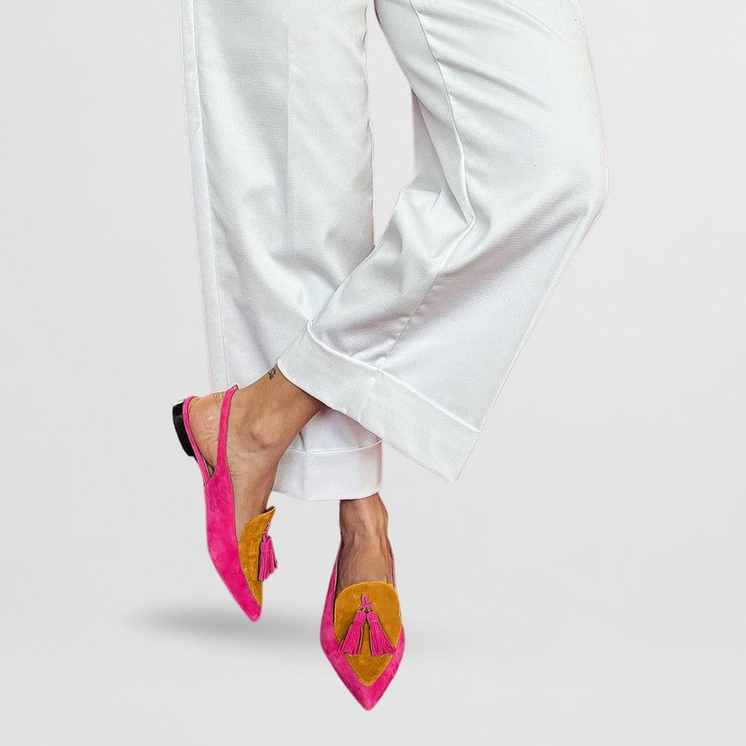 Sophia | Fringe Ballerinas with Decorative Strap