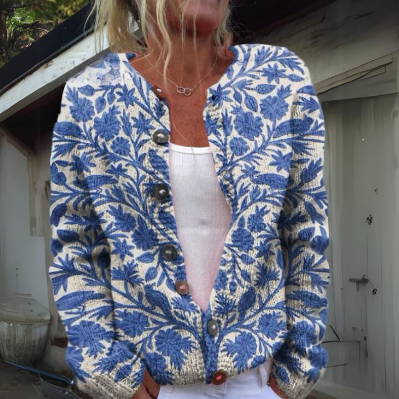 Leilani | Warmer and prettier cardigan with floral print