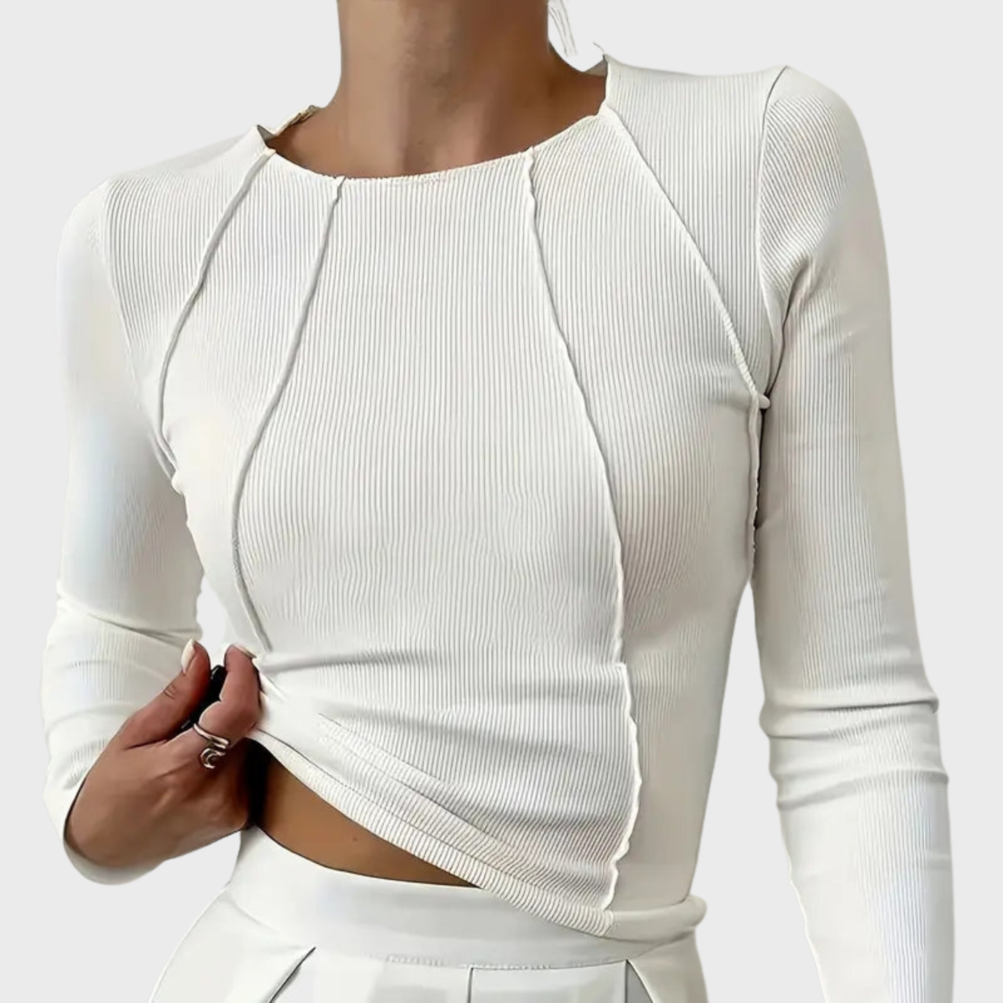 AISOLA | Stylish Fitted Top in Ribbed Fabric