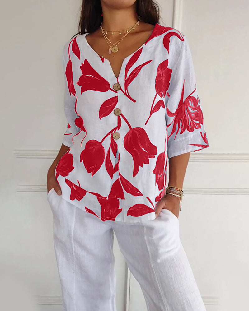 Abigail | Cozy V-Neck Tee