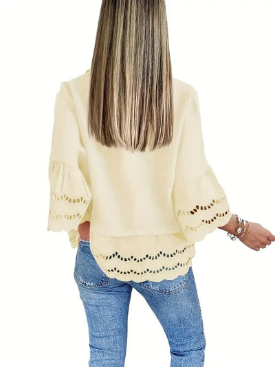 Emily Ruffle Hem Button-Up Blouse | Breezy Summer Style