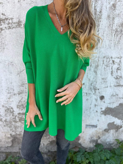 Emily | Cozy V-Neck Long Sleeve Knit Sweater