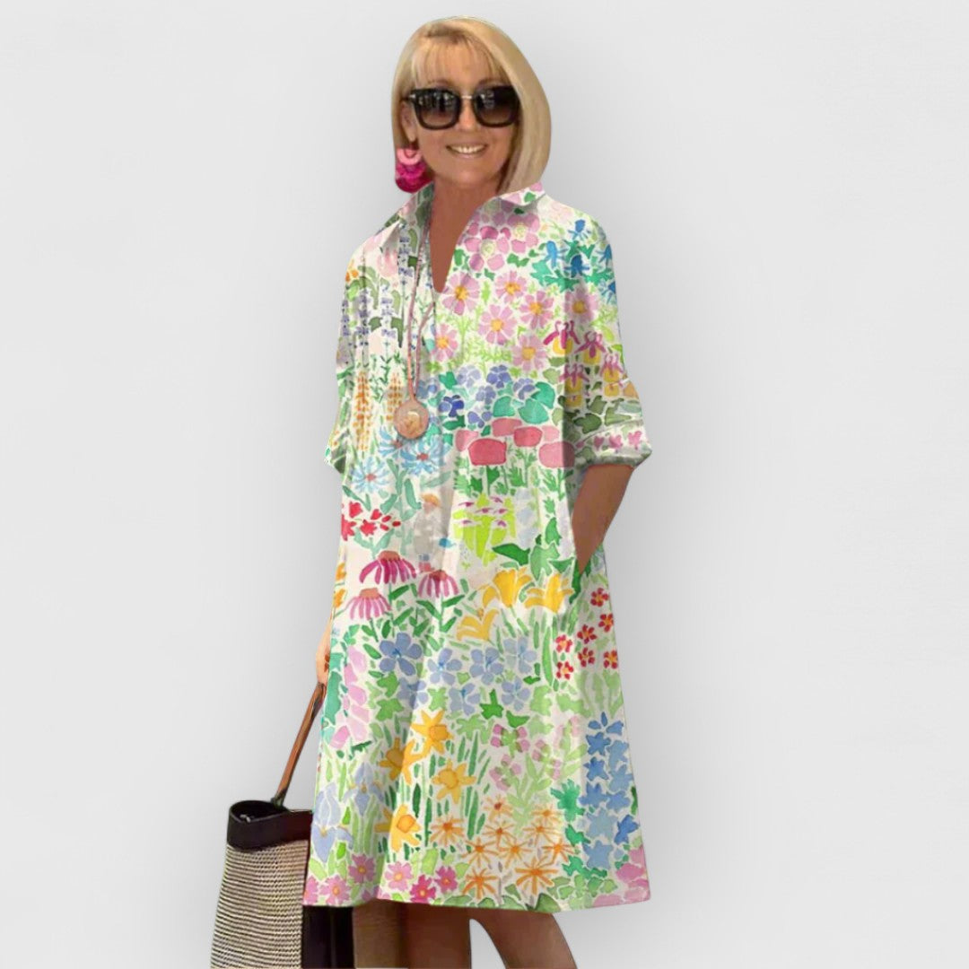Elenor | Elegant Polka Dot Midi Dress