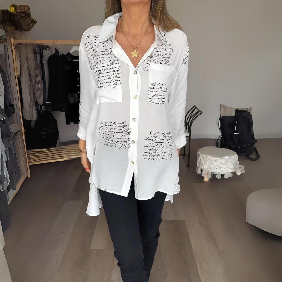 Emily | Classic Handwritten Button-Up Shirt