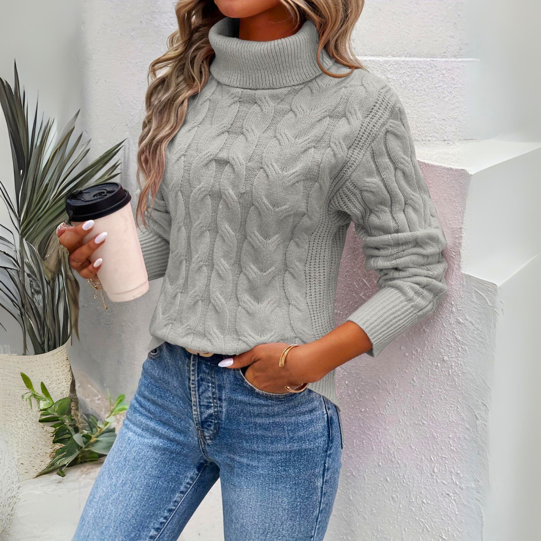 Emma | Fashionable Knit High Collar Sweater