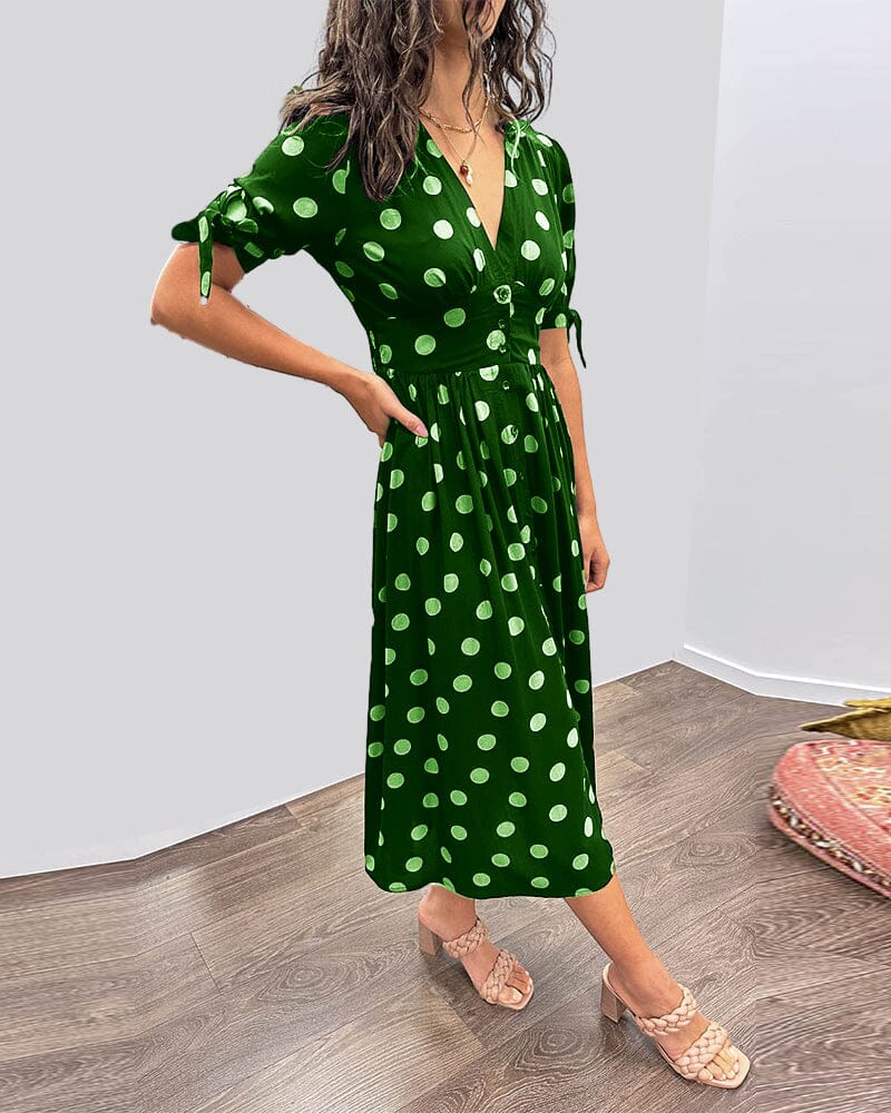 Aubrey | V-Neck Polka Dot Dress