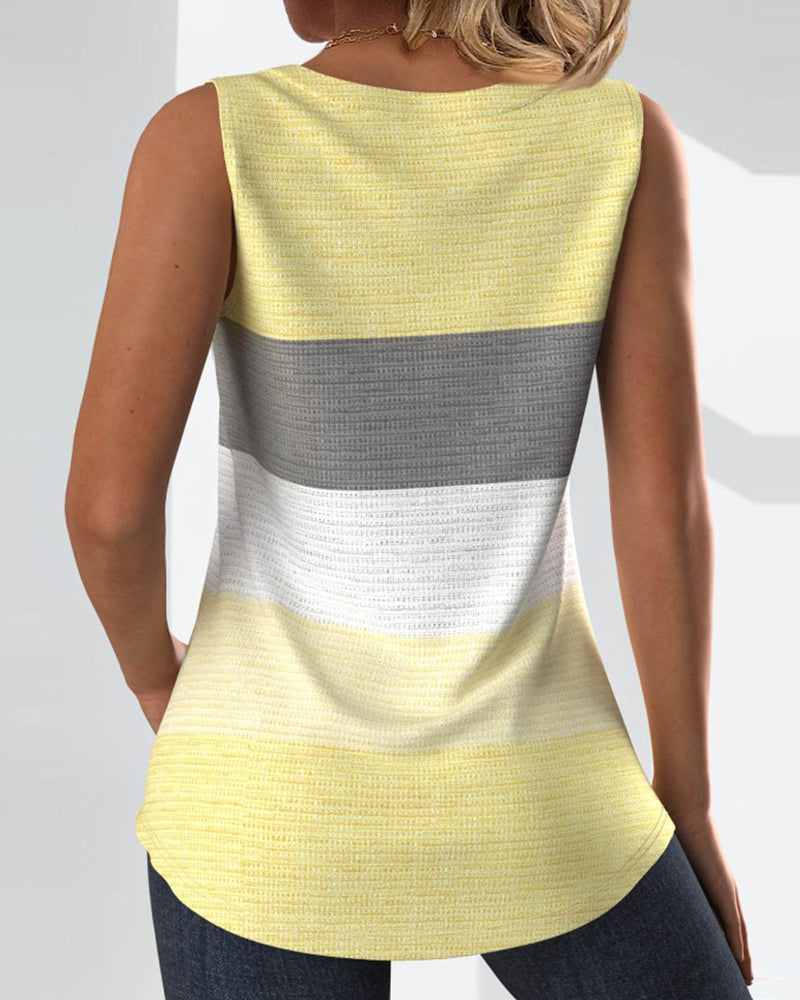 Riley | Button-Up Striped Tank Top