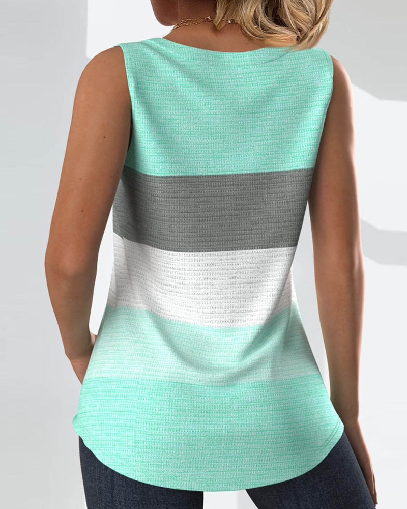 Riley | Button-Up Striped Tank Top