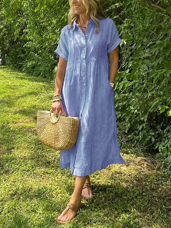 Clarissa | Striped Shirt Dress