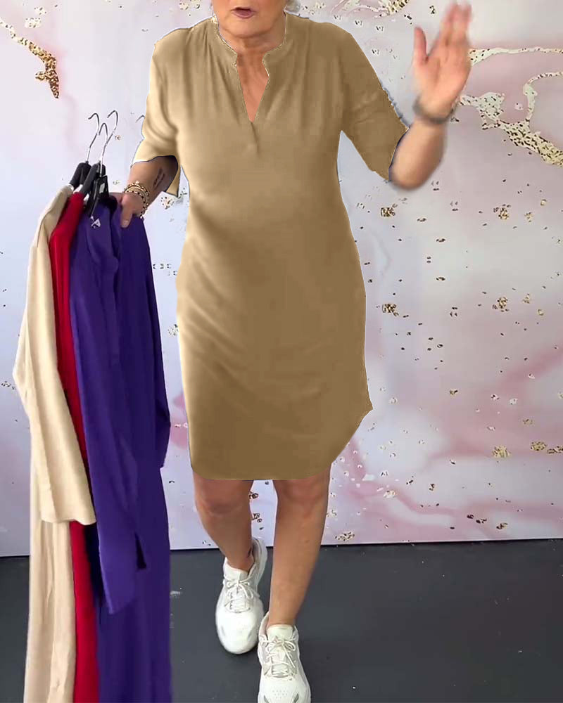 Sophia | Cozy Everyday Dress with Classic V-neck