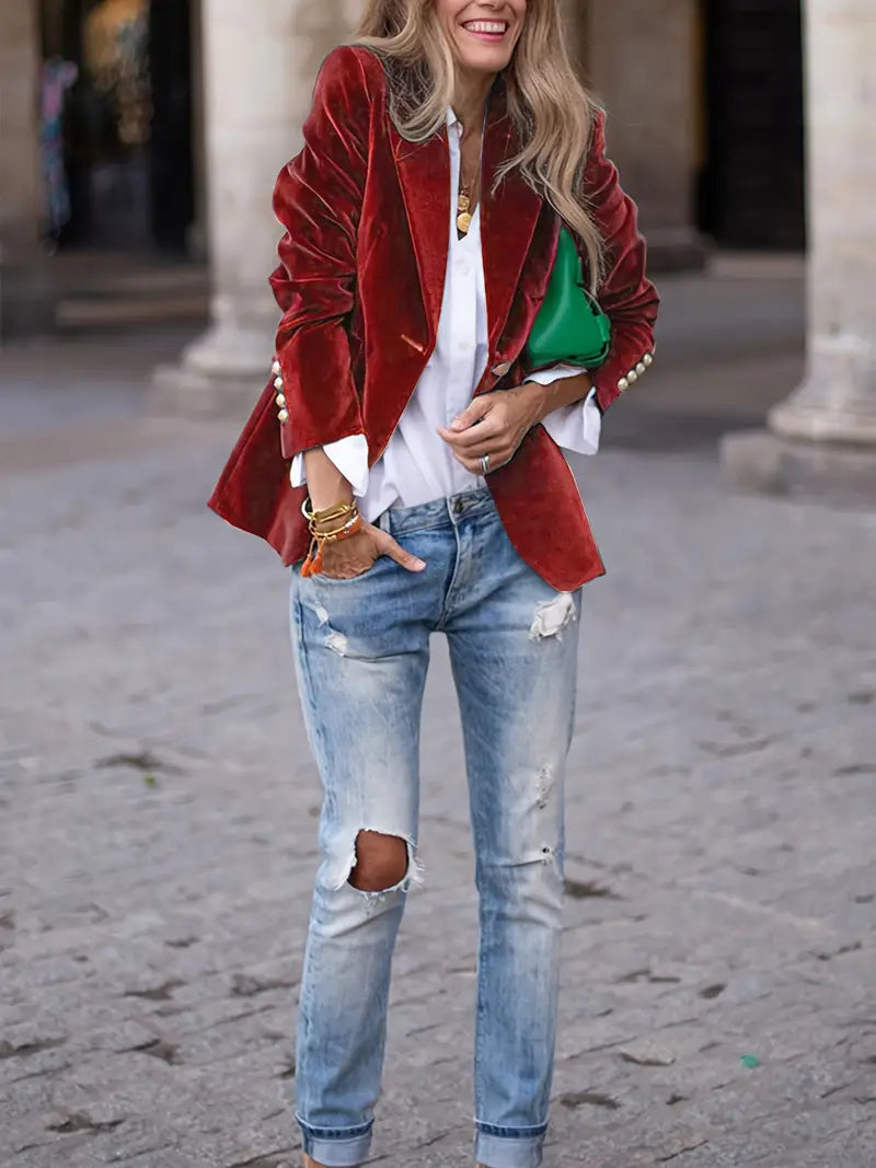 Julissa | Tailored Velvet Blazer