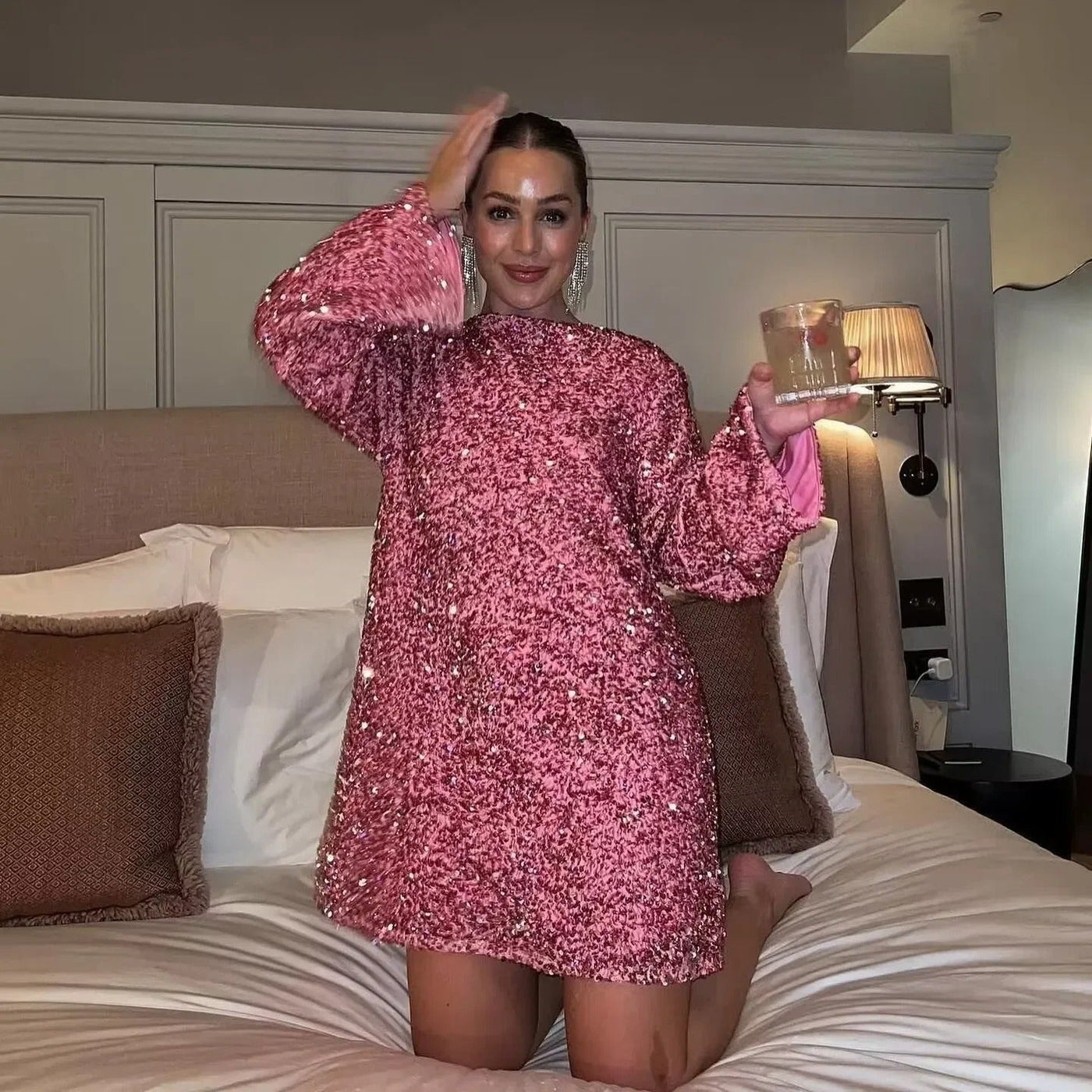Lila | Chic Sparkle Dress with Bow