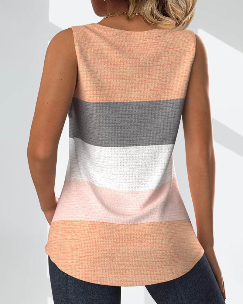 Riley | Button-Up Striped Tank Top
