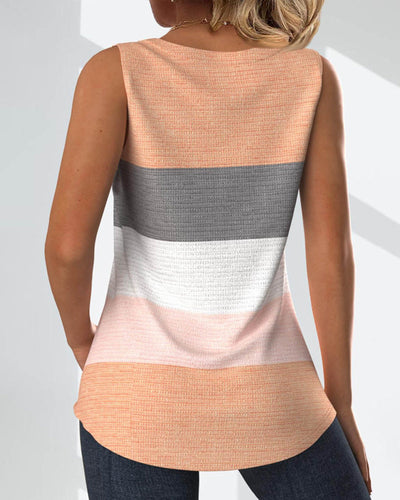 Riley | Button-Up Striped Tank Top