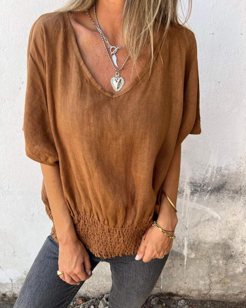 Aubrey | Cozy V-Neck Tee