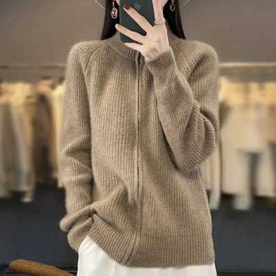 Charlotte | Zippered Wool Cardigan