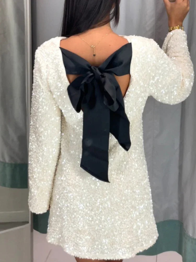 Lila | Chic Sparkle Dress with Bow